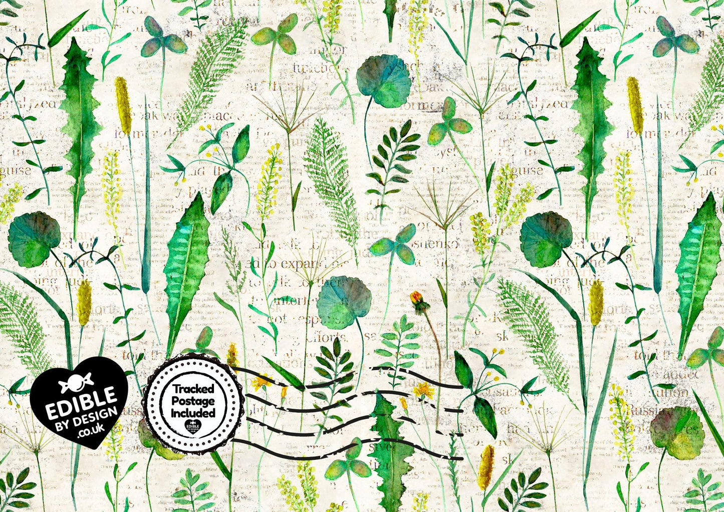 Floral & Botanical - Ribbon Border Edging for Cake in Icing
