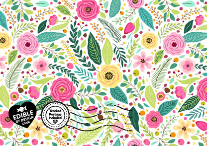 Floral & Botanical - Ribbon Border Edging for Cake in Icing