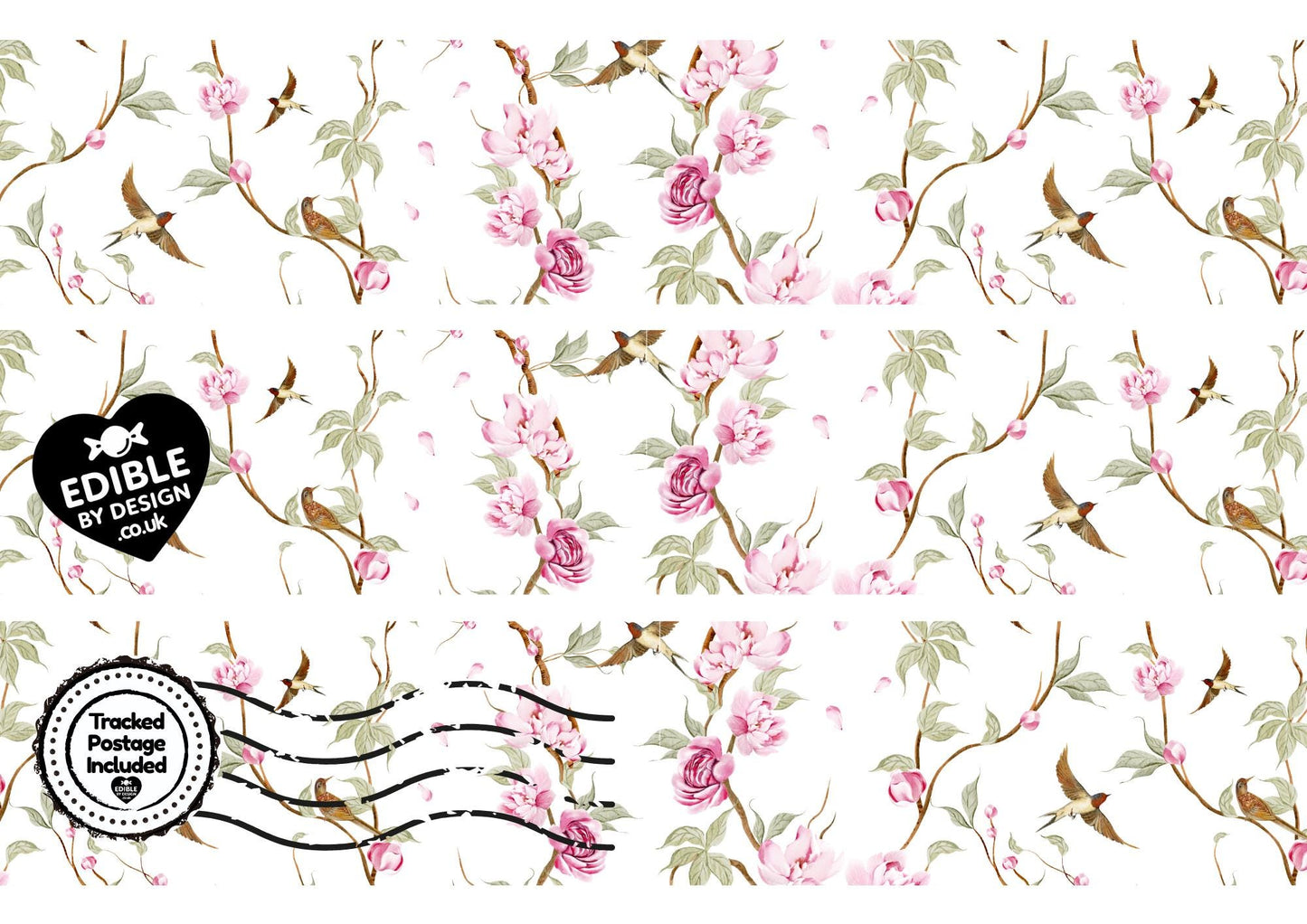 Floral & Botanical - Ribbon Border Edging for Cake in Icing