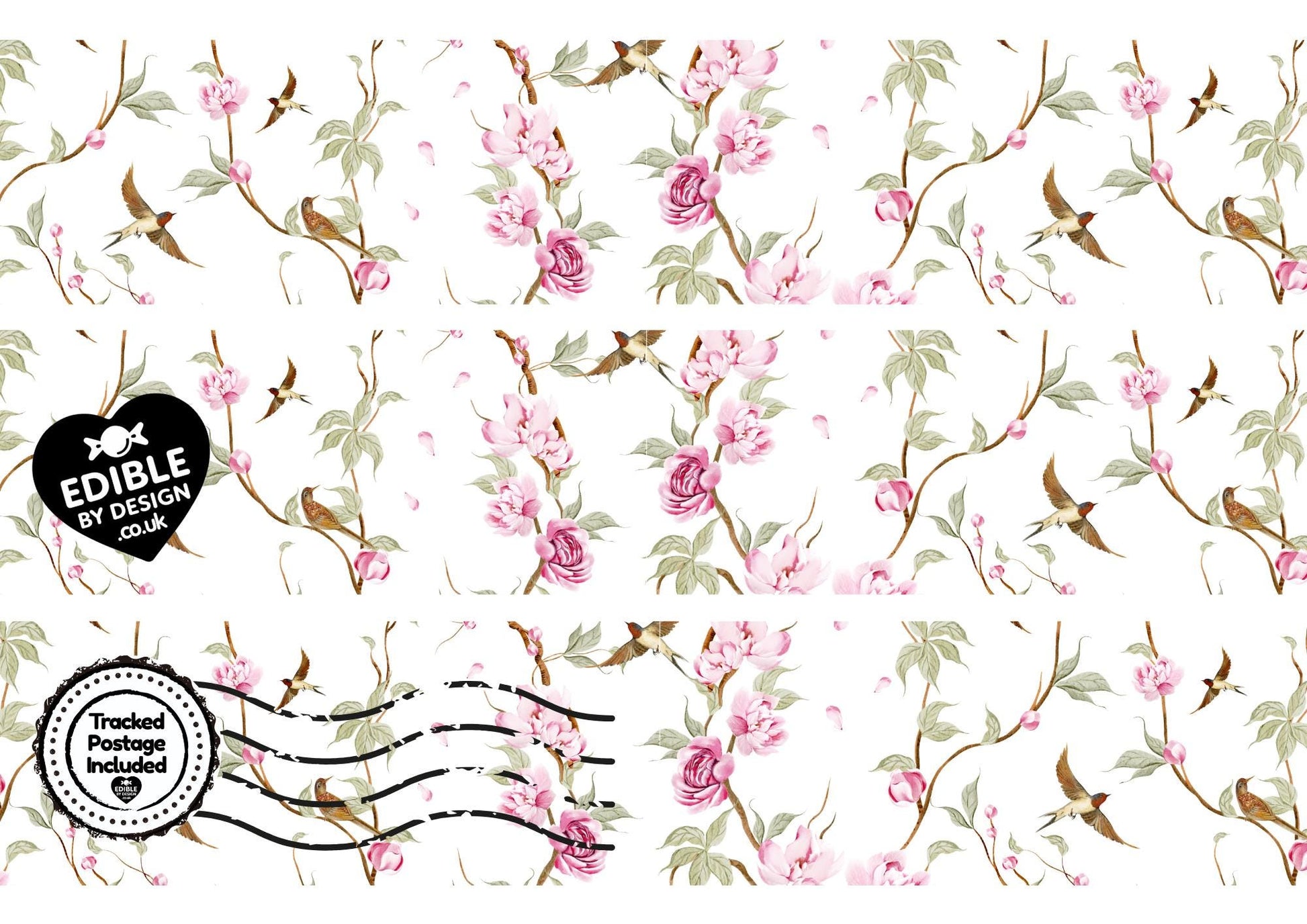Floral & Botanical - Ribbon Border Edging for Cake in Icing