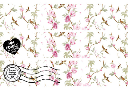 Floral & Botanical - Ribbon Border Edging for Cake in Icing