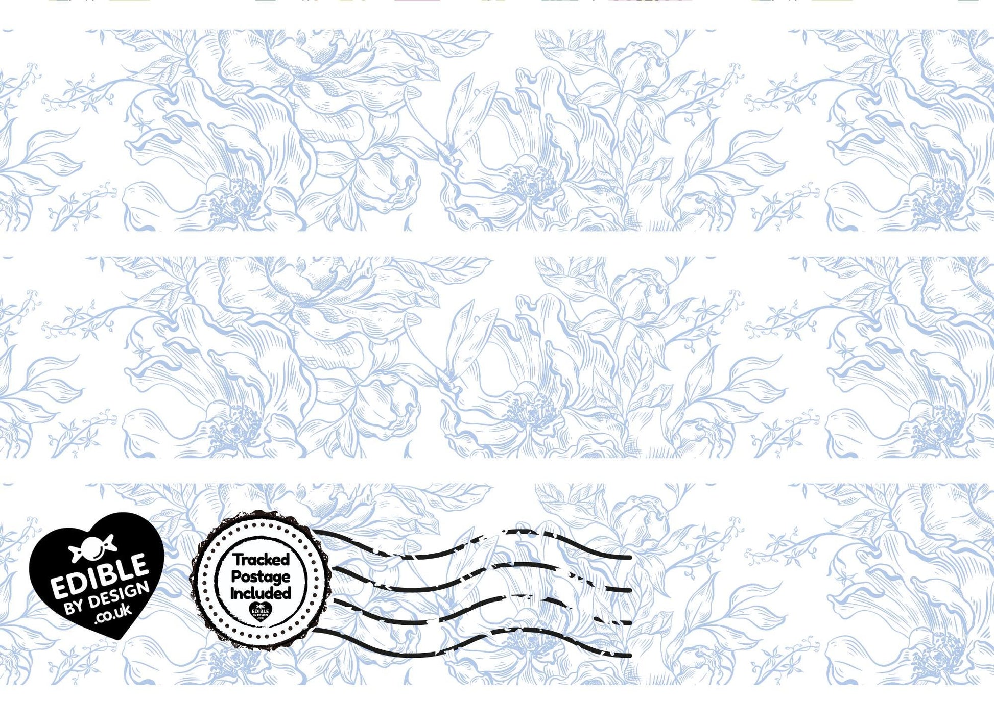 Floral & Botanical - Ribbon Border Edging for Cake in Icing