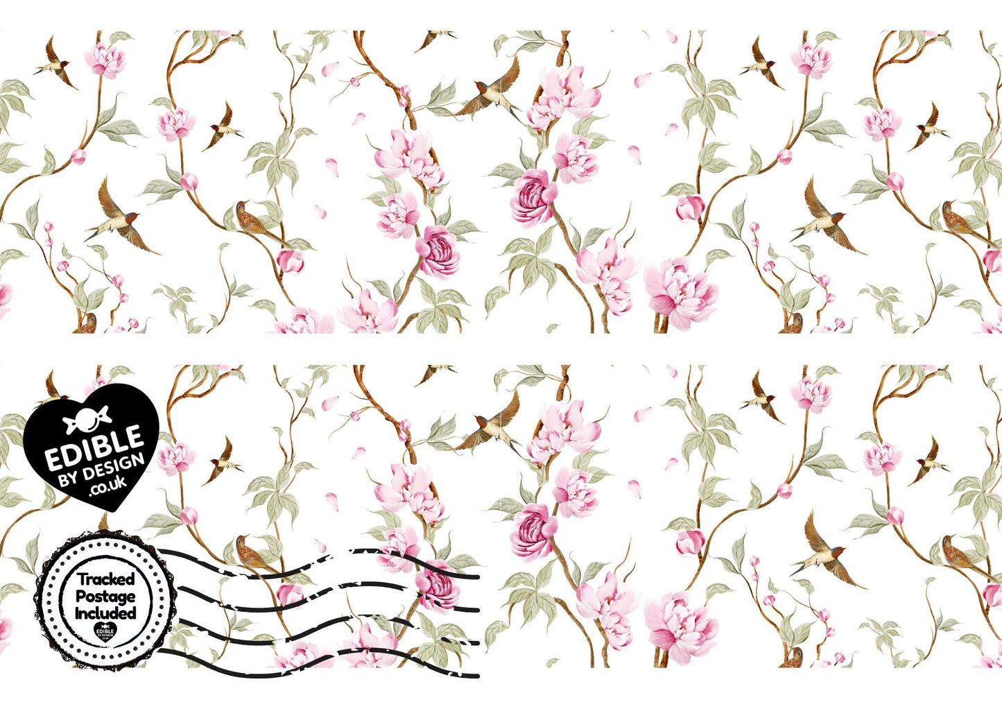 Floral & Botanical - Ribbon Border Edging for Cake in Icing