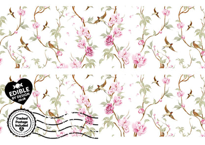 Floral & Botanical - Ribbon Border Edging for Cake in Icing