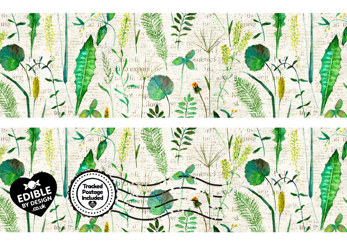 Floral & Botanical - Ribbon Border Edging for Cake in Icing