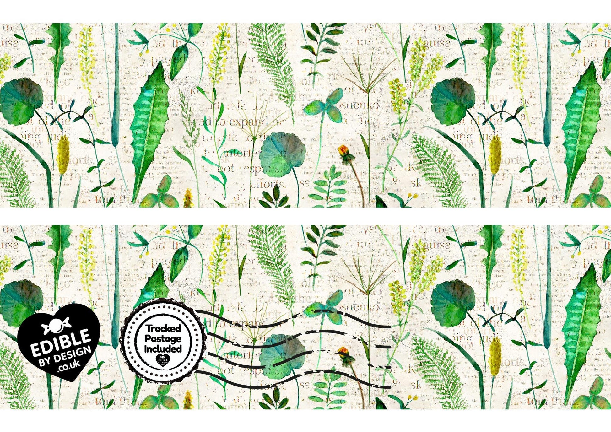 Floral & Botanical - Ribbon Border Edging for Cake in Icing