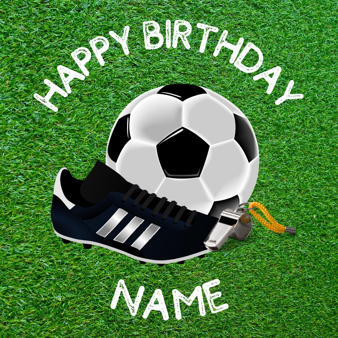 Football Theme Birthday Cake Toppers Personalised Name and Age Matching Stickers Balloon Invitations Pack