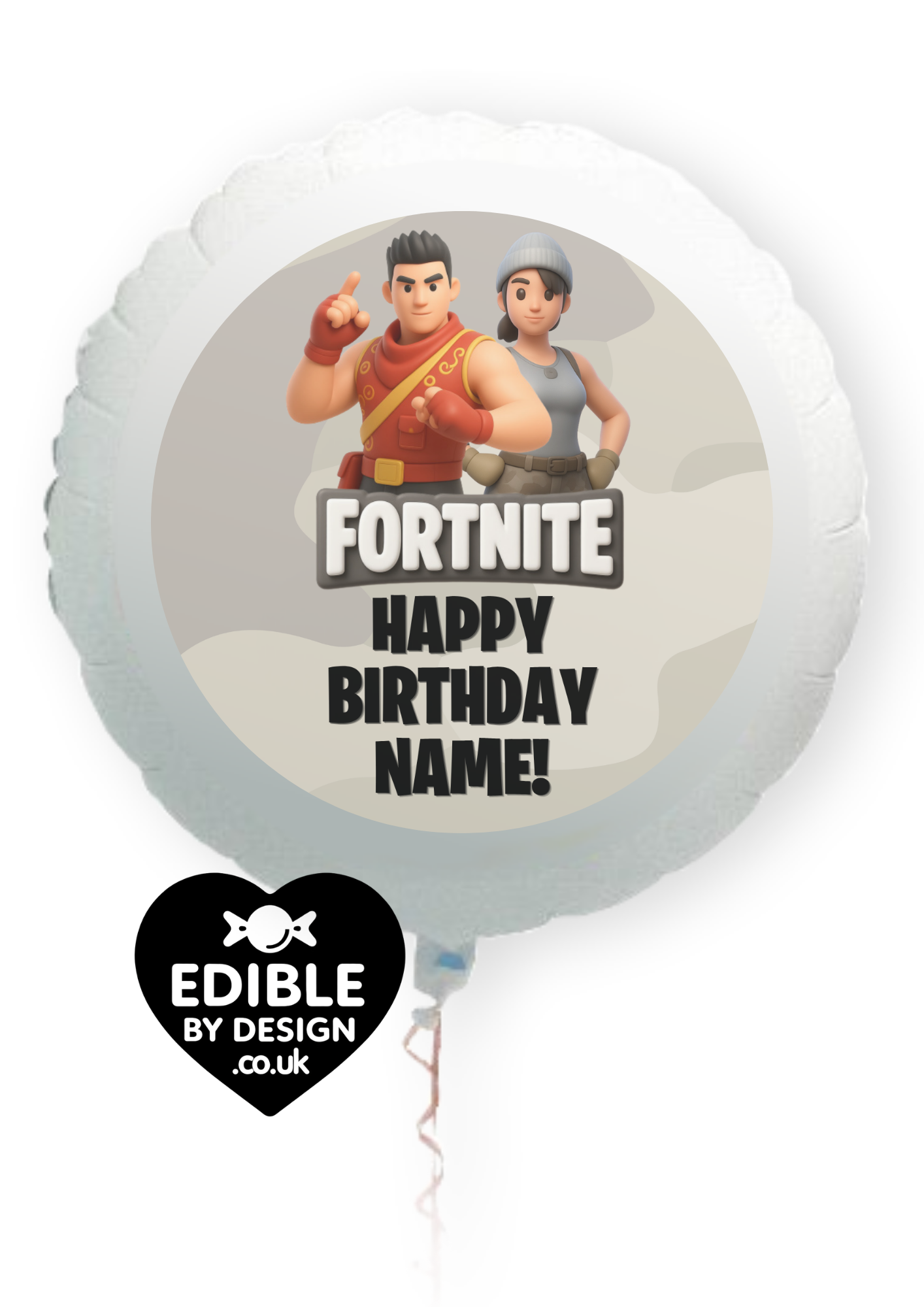 Fortnite Theme Birthday Cake Toppers Edible Circles Personalised Name and Age Matching Stickers Balloon Invitations Pack