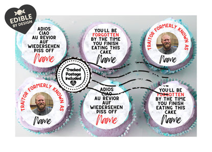 Funny Leaving Job New Job Cake Toppers Personalised with Name & Photo of your choice! Matching Foil Balloon option