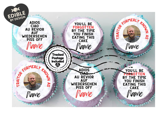Funny Leaving Job New Job Cake Toppers Personalised with Name & Photo of your choice! Matching Foil Balloon option