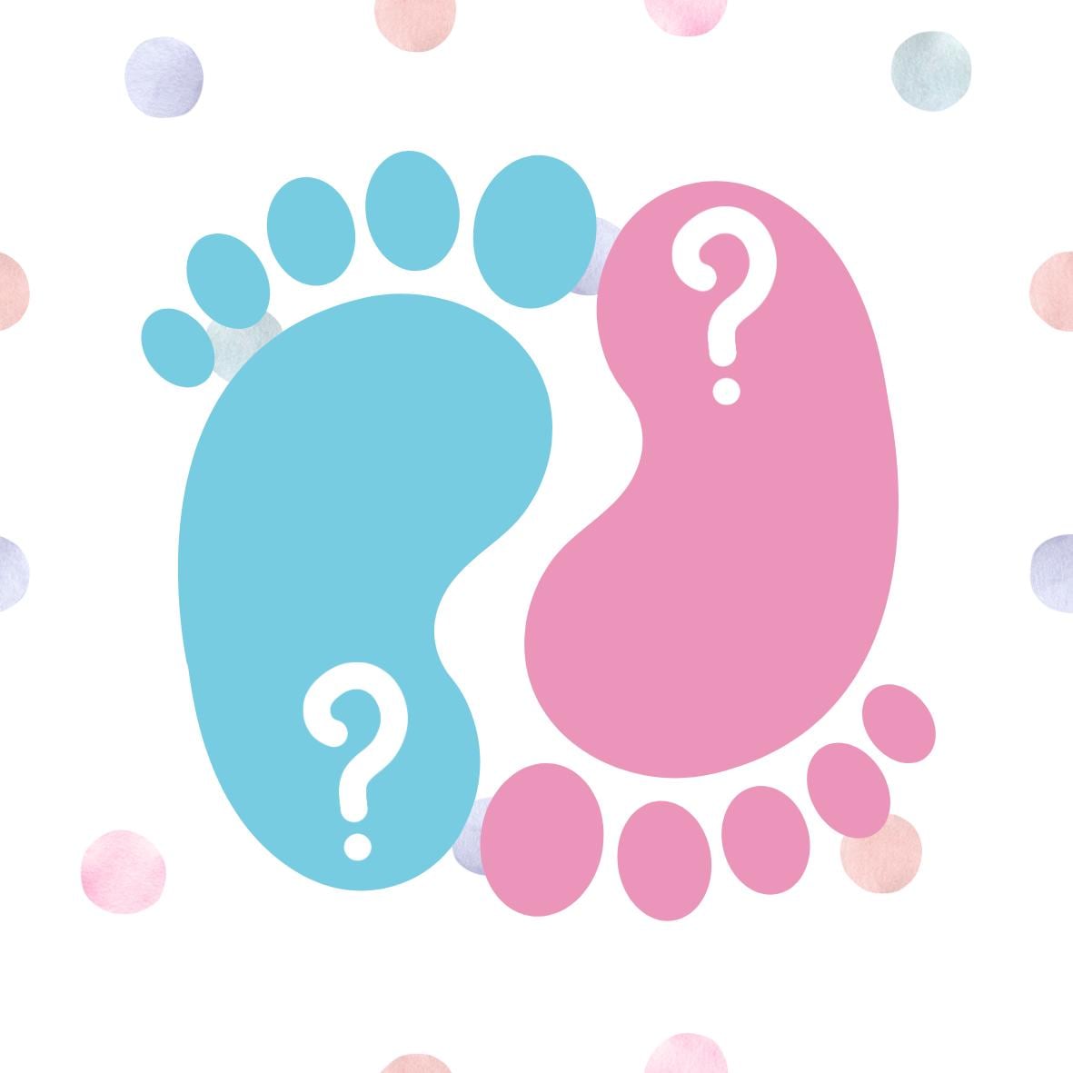 Gender Reveal Baby Shower Party Cake Toppers Pink or Blue Baby matching Stickers & Balloon available