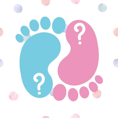 Gender Reveal Baby Shower Party Cake Toppers Pink or Blue Baby matching Stickers & Balloon available