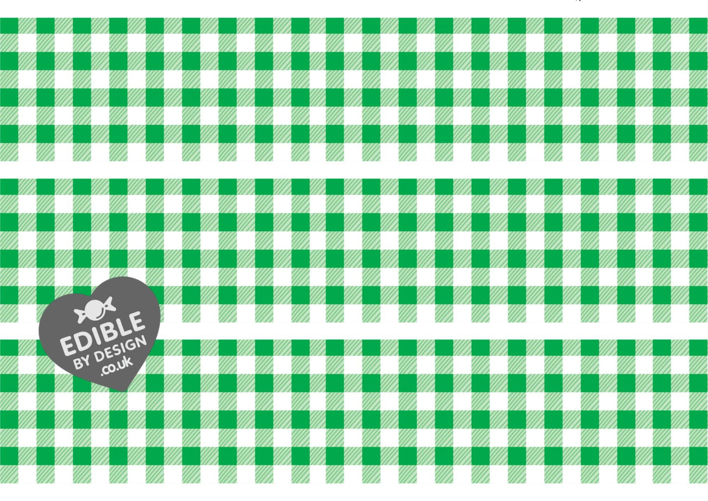 Gingham Check Print Ribbon Border Edging for Cake: Edible Decoration on Icing Sheet