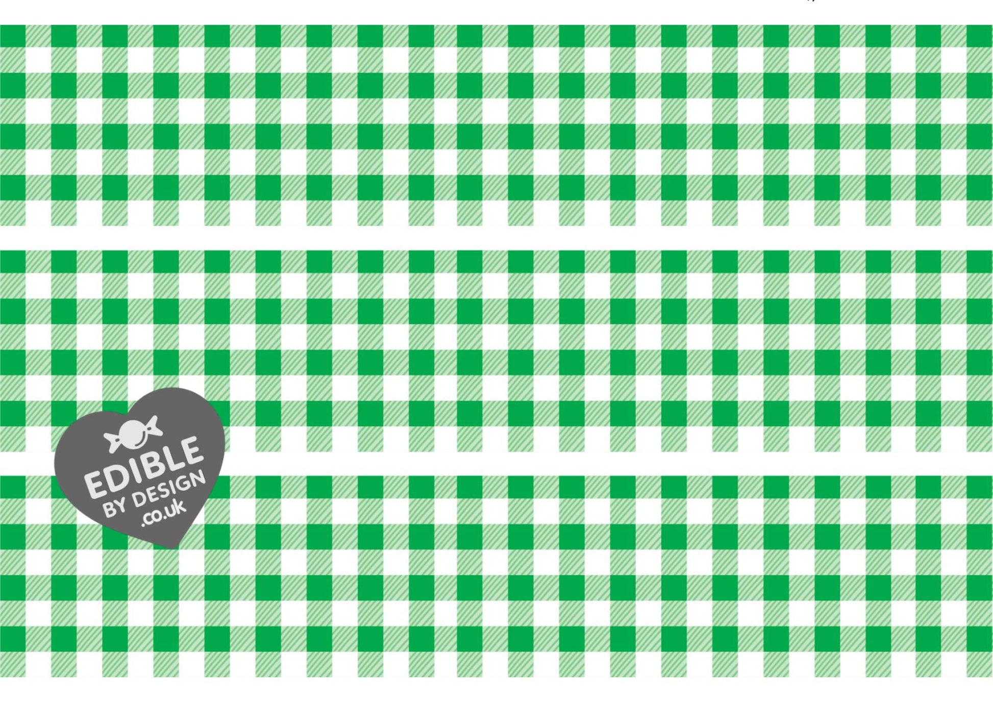 Gingham Check Print Ribbon Border Edging for Cake: Edible Decoration on Icing Sheet