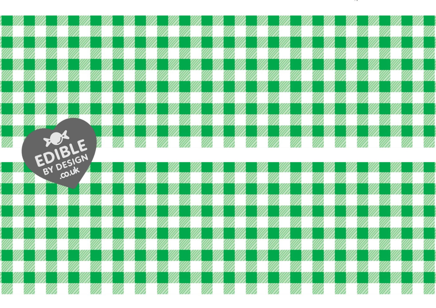 Gingham Check Print Ribbon Border Edging for Cake: Edible Decoration on Icing Sheet