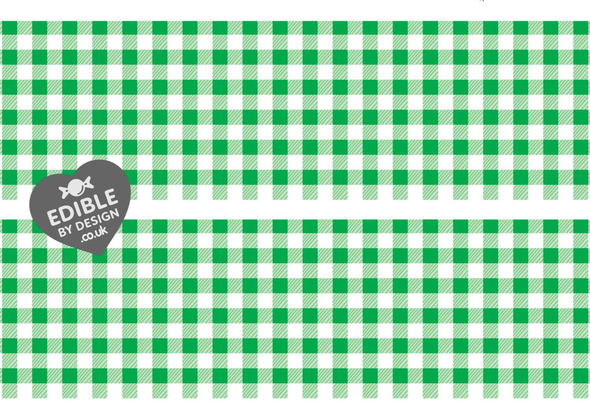 Gingham Check Print Ribbon Border Edging for Cake: Edible Decoration on Icing Sheet