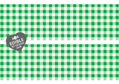 Gingham Check Print Ribbon Border Edging for Cake: Edible Decoration on Icing Sheet