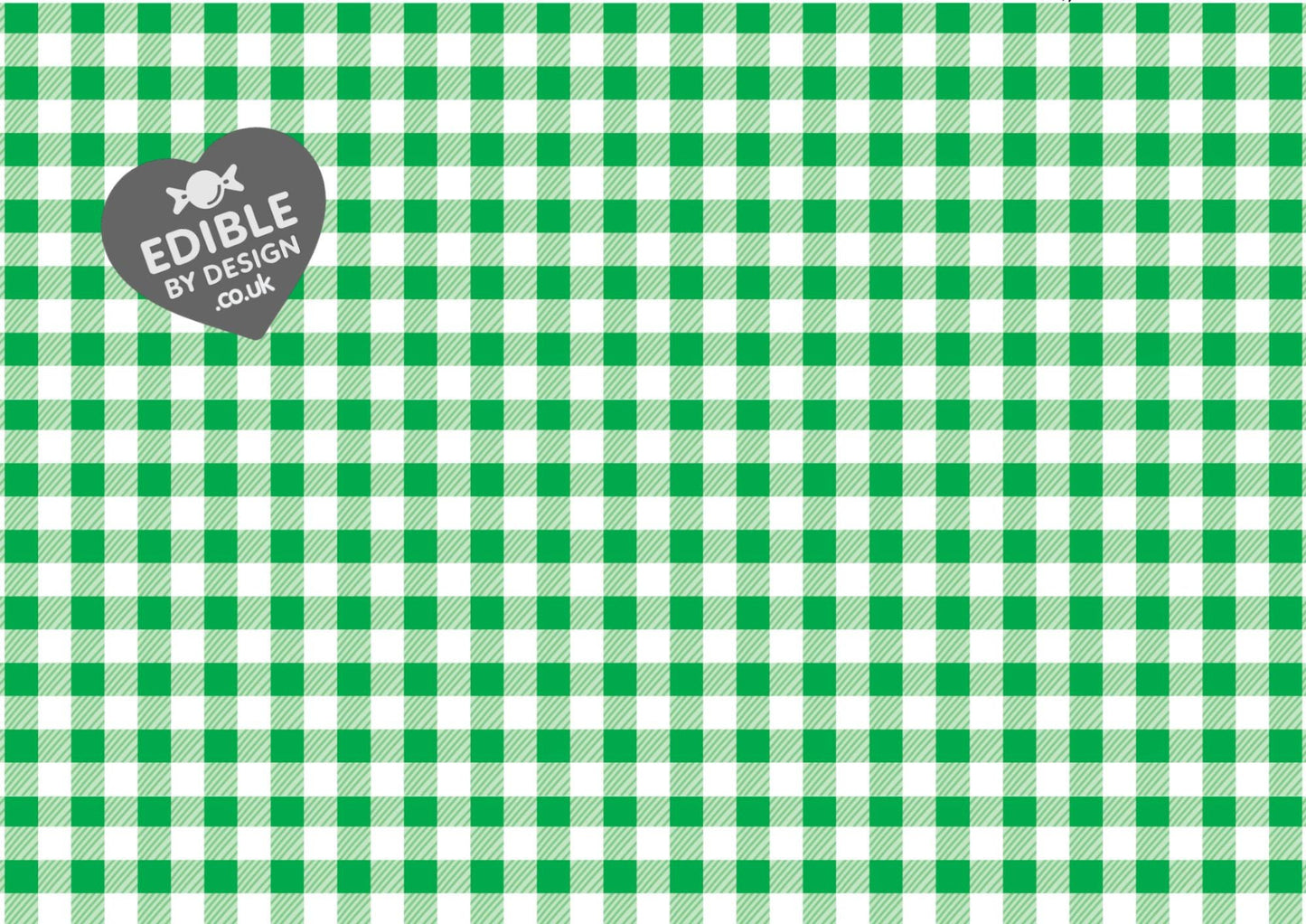 Gingham Check Print Ribbon Border Edging for Cake: Edible Decoration on Icing Sheet