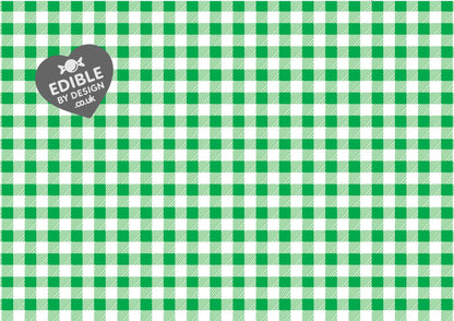 Gingham Check Print Ribbon Border Edging for Cake: Edible Decoration on Icing Sheet
