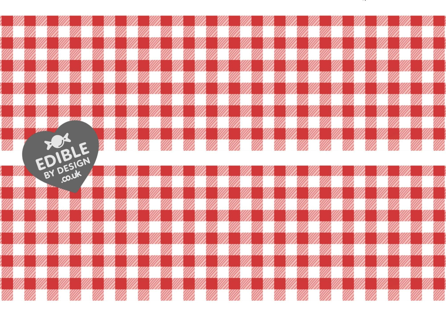 Gingham Check Print Ribbon Border Edging for Cake: Edible Decoration on Icing Sheet