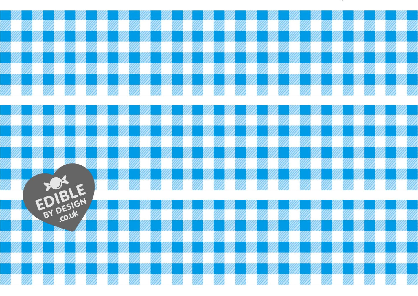 Gingham Check Print Ribbon Border Edging for Cake: Edible Decoration on Icing Sheet