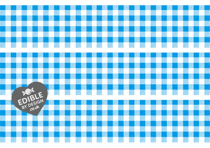 Gingham Check Print Ribbon Border Edging for Cake: Edible Decoration on Icing Sheet
