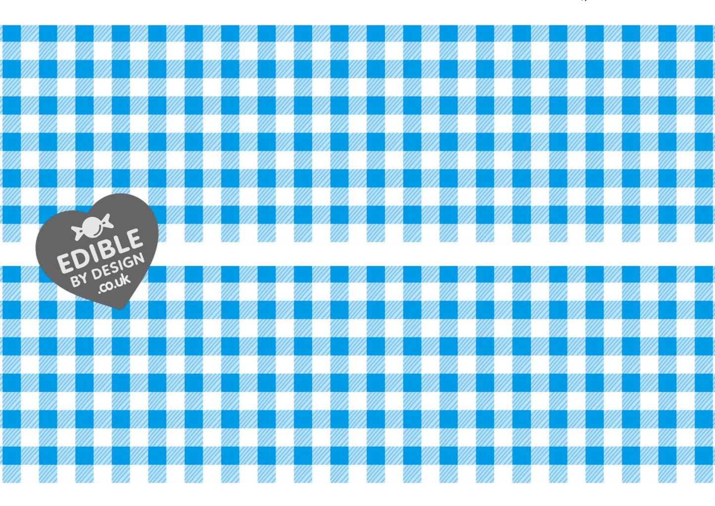 Gingham Check Print Ribbon Border Edging for Cake: Edible Decoration on Icing Sheet