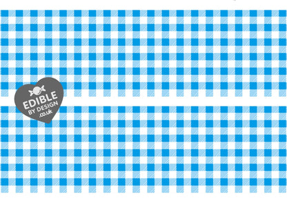 Gingham Check Print Ribbon Border Edging for Cake: Edible Decoration on Icing Sheet