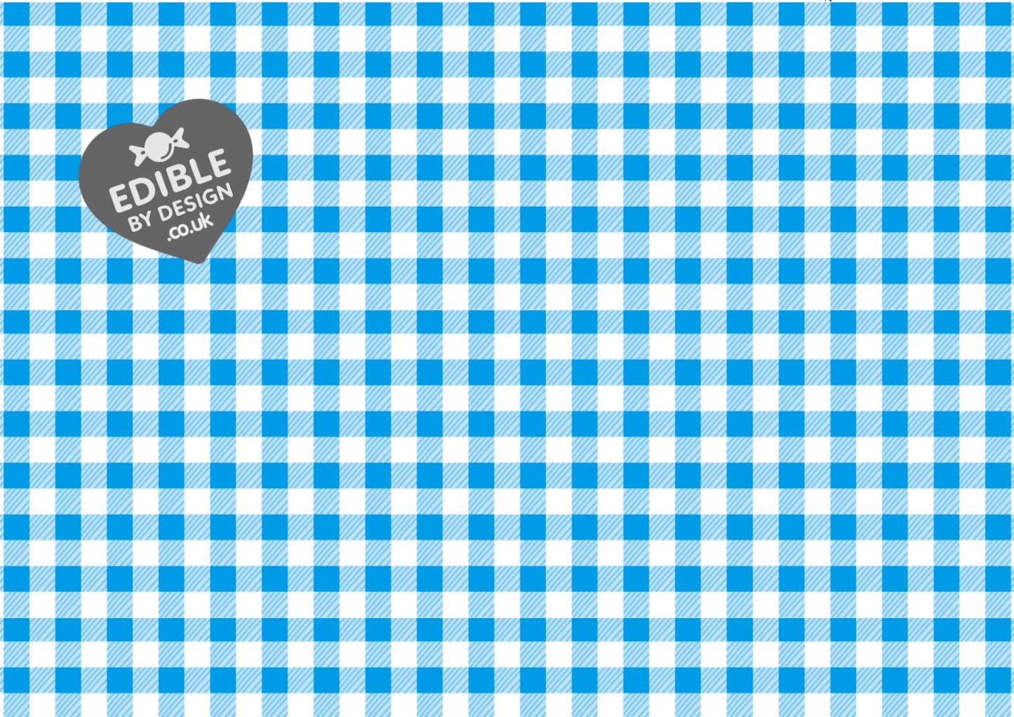 Gingham Check Print Ribbon Border Edging for Cake: Edible Decoration on Icing Sheet