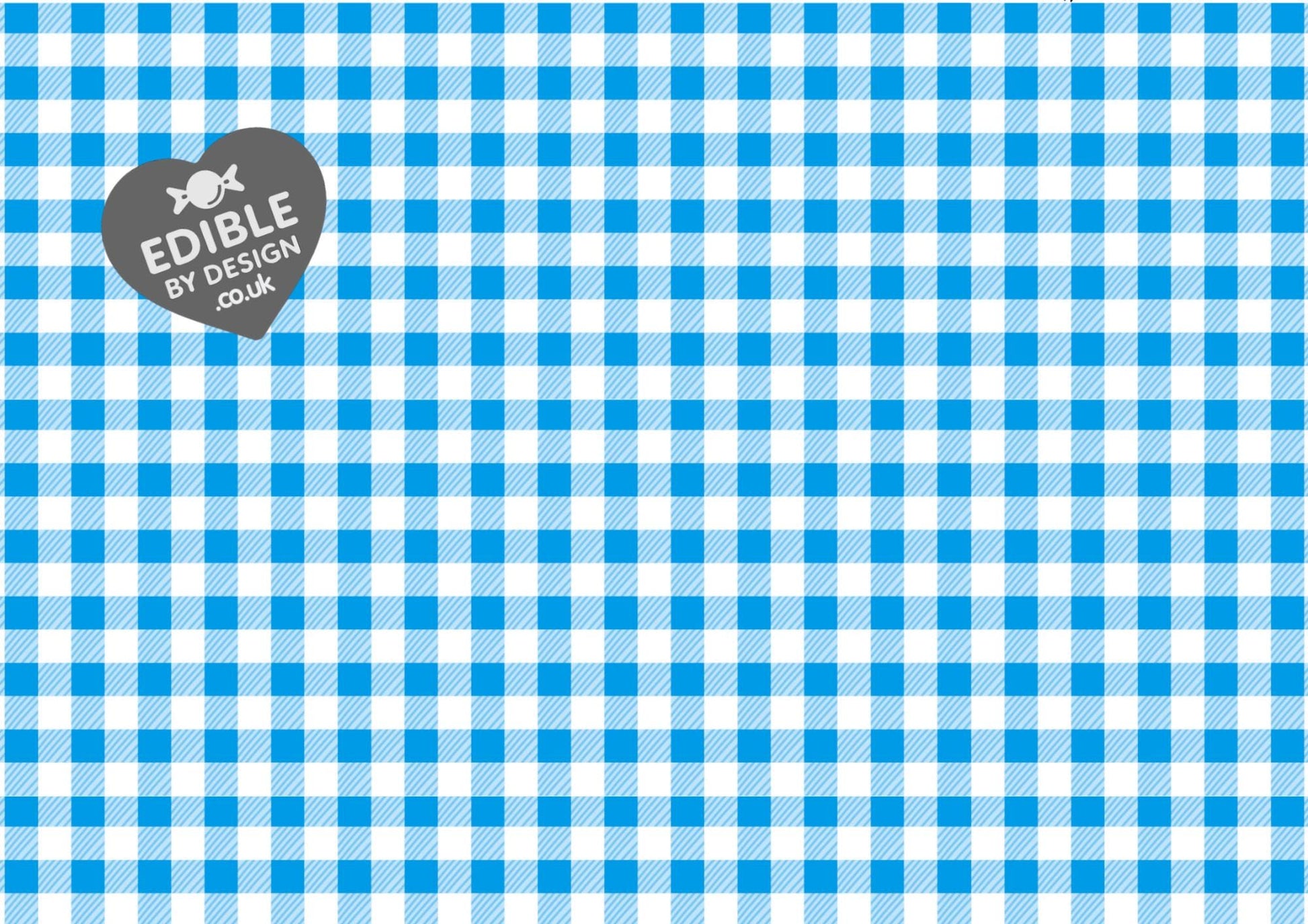 Gingham Check Print Ribbon Border Edging for Cake: Edible Decoration on Icing Sheet