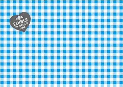 Gingham Check Print Ribbon Border Edging for Cake: Edible Decoration on Icing Sheet