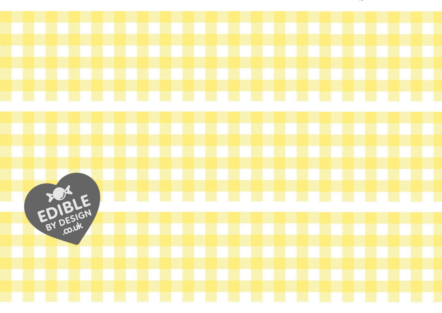 Gingham Check Print Ribbon Border Edging for Cake: Edible Decoration on Icing Sheet