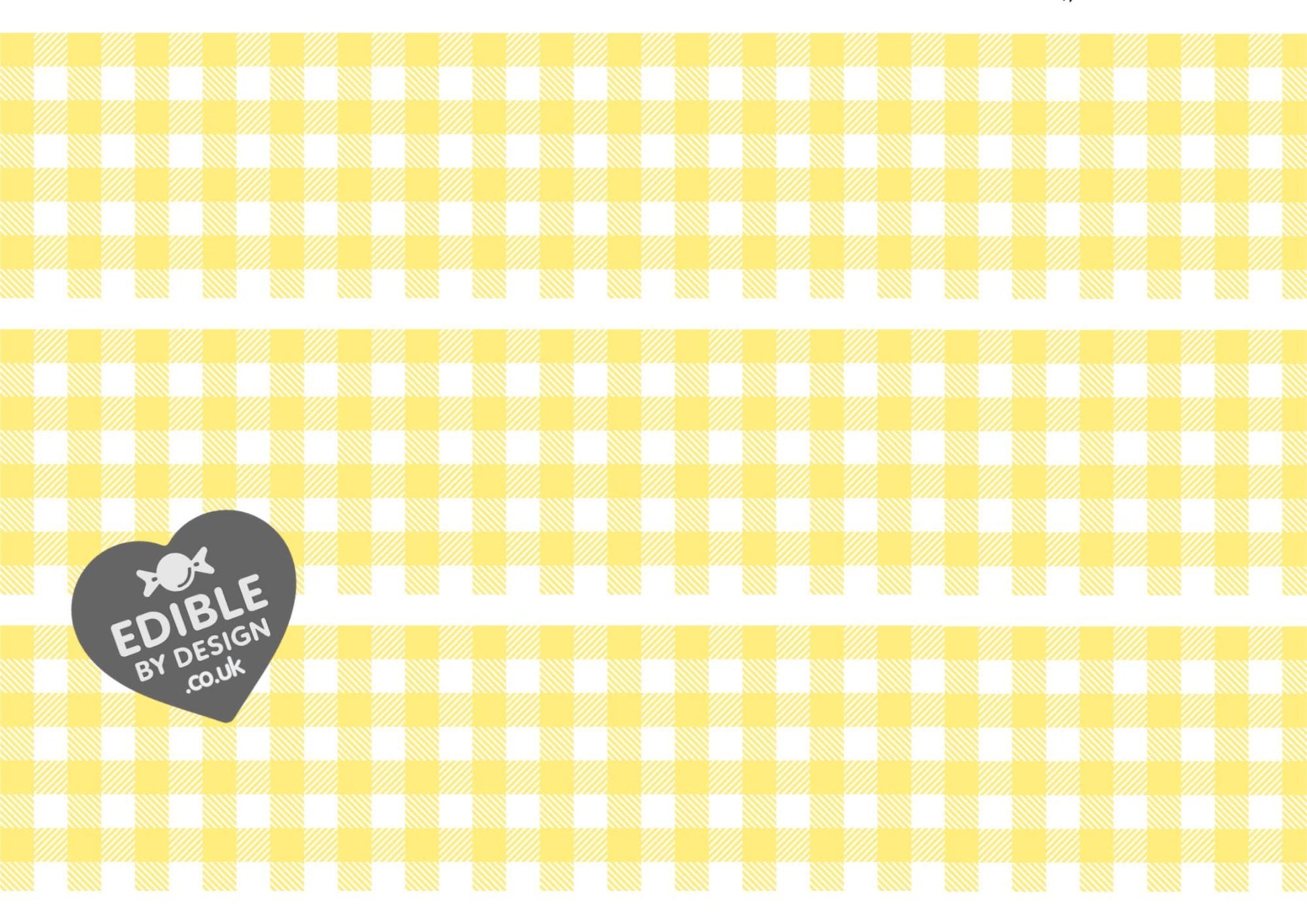 Gingham Check Print Ribbon Border Edging for Cake: Edible Decoration on Icing Sheet