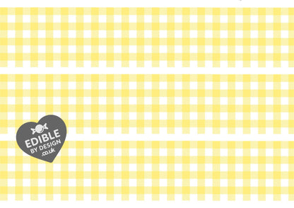 Gingham Check Print Ribbon Border Edging for Cake: Edible Decoration on Icing Sheet