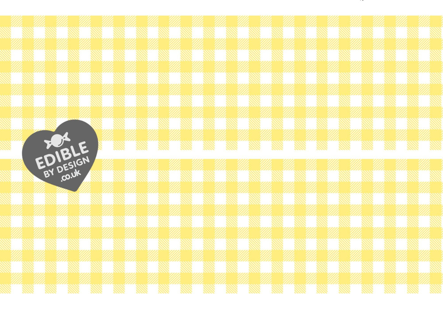Gingham Check Print Ribbon Border Edging for Cake: Edible Decoration on Icing Sheet