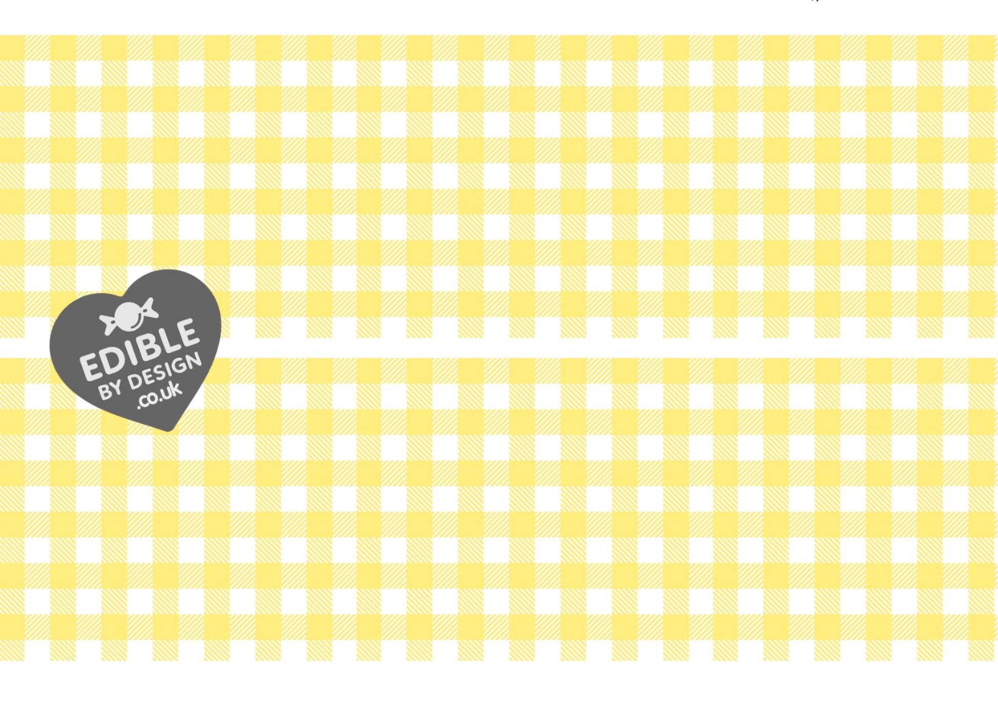Gingham Check Print Ribbon Border Edging for Cake: Edible Decoration on Icing Sheet
