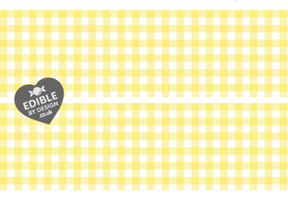 Gingham Check Print Ribbon Border Edging for Cake: Edible Decoration on Icing Sheet