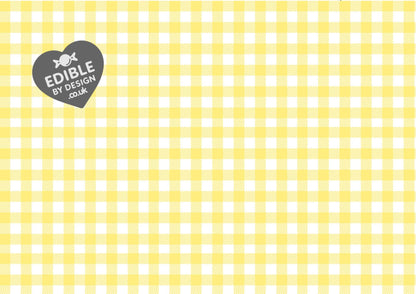 Gingham Check Print Ribbon Border Edging for Cake: Edible Decoration on Icing Sheet