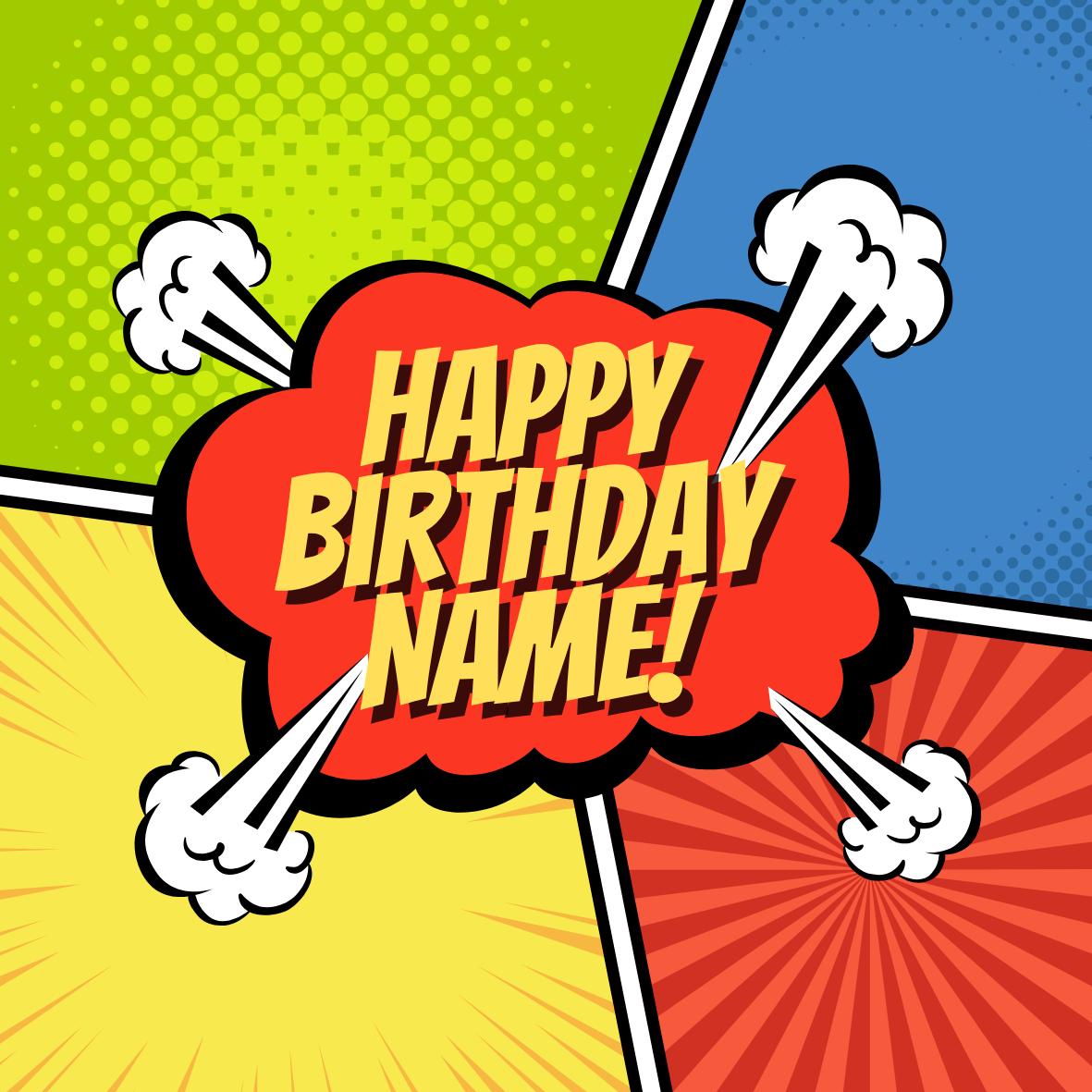 Happy Birthday Personalised Cake Toppers: Fun Retro Design Edible Image Circles on Icing or Wafer