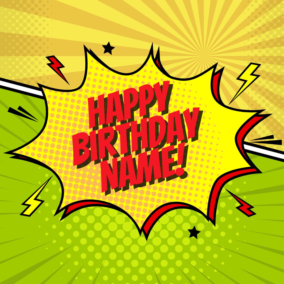 Happy Birthday Personalised Cake Toppers: Fun Retro Design Edible Image Circles on Icing or Wafer