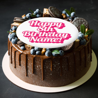 Happy Birthday Text Cake Toppers Edible Images on Icing or Wafer Stickers Balloon