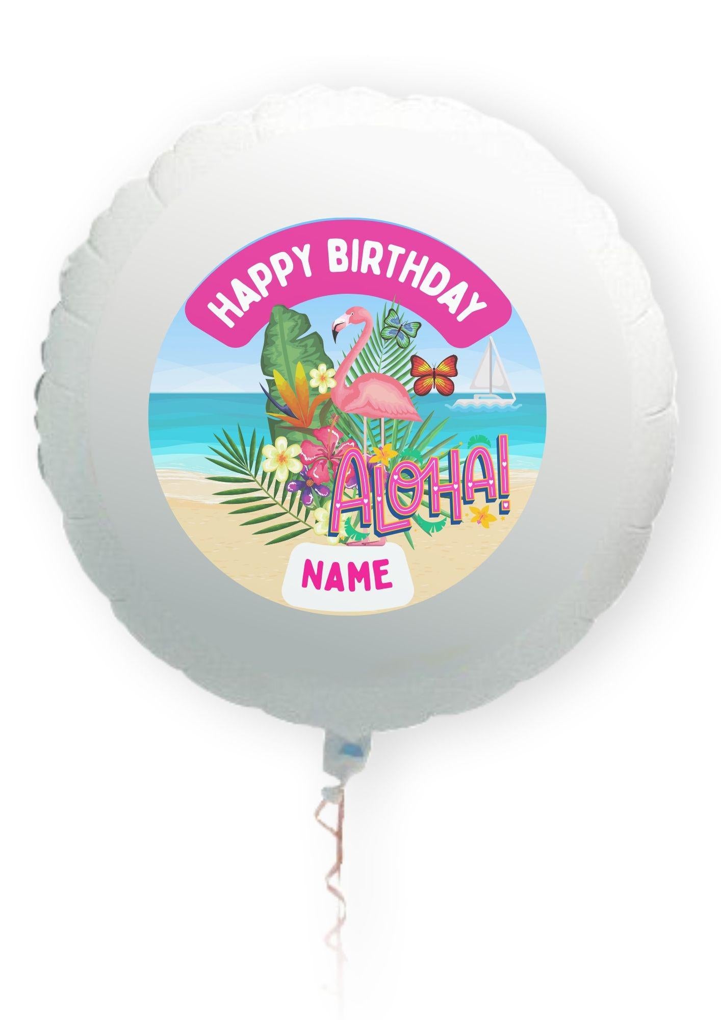 Hawaii Tropical Theme Birthday Cupcake Toppers Edible Circles matching Invitations Stickers Balloon Party Pack