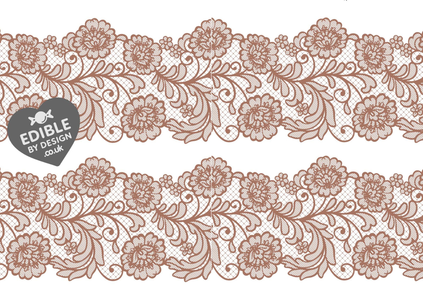 Lace Ribbon Border Edging for Cake: Edible Decoration on Icing Black Cream Red