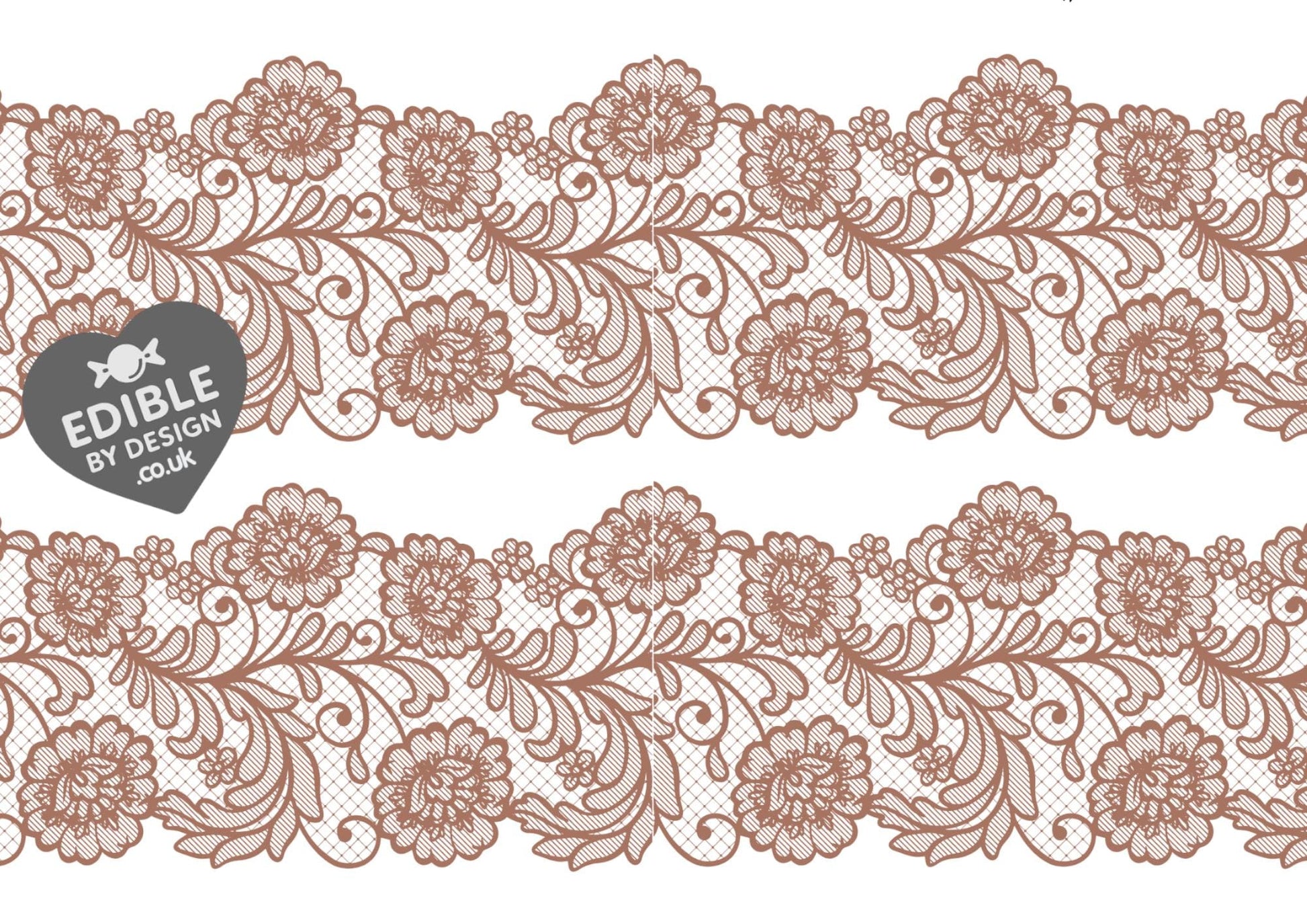 Lace Ribbon Border Edging for Cake: Edible Decoration on Icing Black Cream Red