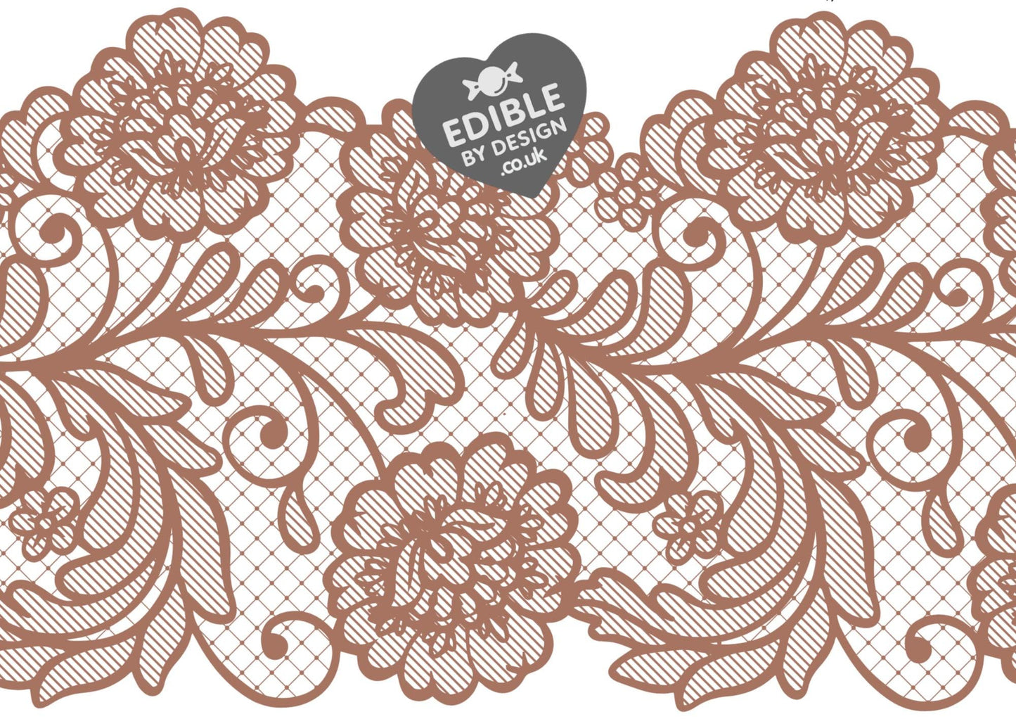 Lace Ribbon Border Edging for Cake: Edible Decoration on Icing Black Cream Red