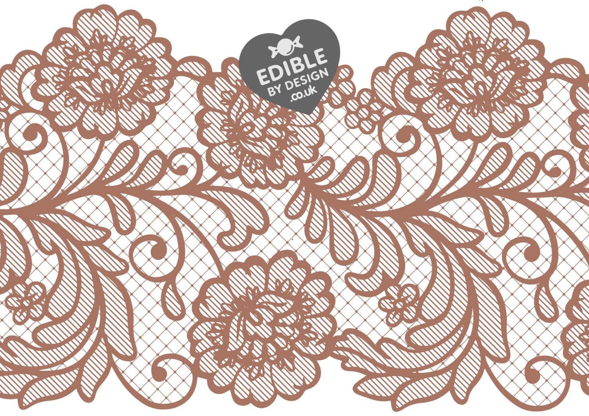 Lace Ribbon Border Edging for Cake: Edible Decoration on Icing Black Cream Red