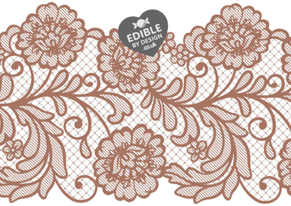 Lace Ribbon Border Edging for Cake: Edible Decoration on Icing Black Cream Red