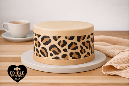 Animal Print Ribbon Border Edging for Cake: Edible Cow, Tiger, Zebra, Giraffe Pattern Cake Decoration on Icing