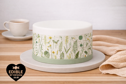 Floral & Botanical - Ribbon Border Edging for Cake in Icing