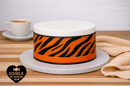 Animal Print Ribbon Border Edging for Cake: Edible Cow, Tiger, Zebra, Giraffe Pattern Cake Decoration on Icing